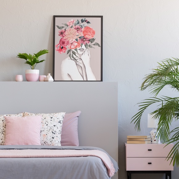 Abstract Floral Woman Wall Art Print Unframed - Picture 9 of 16